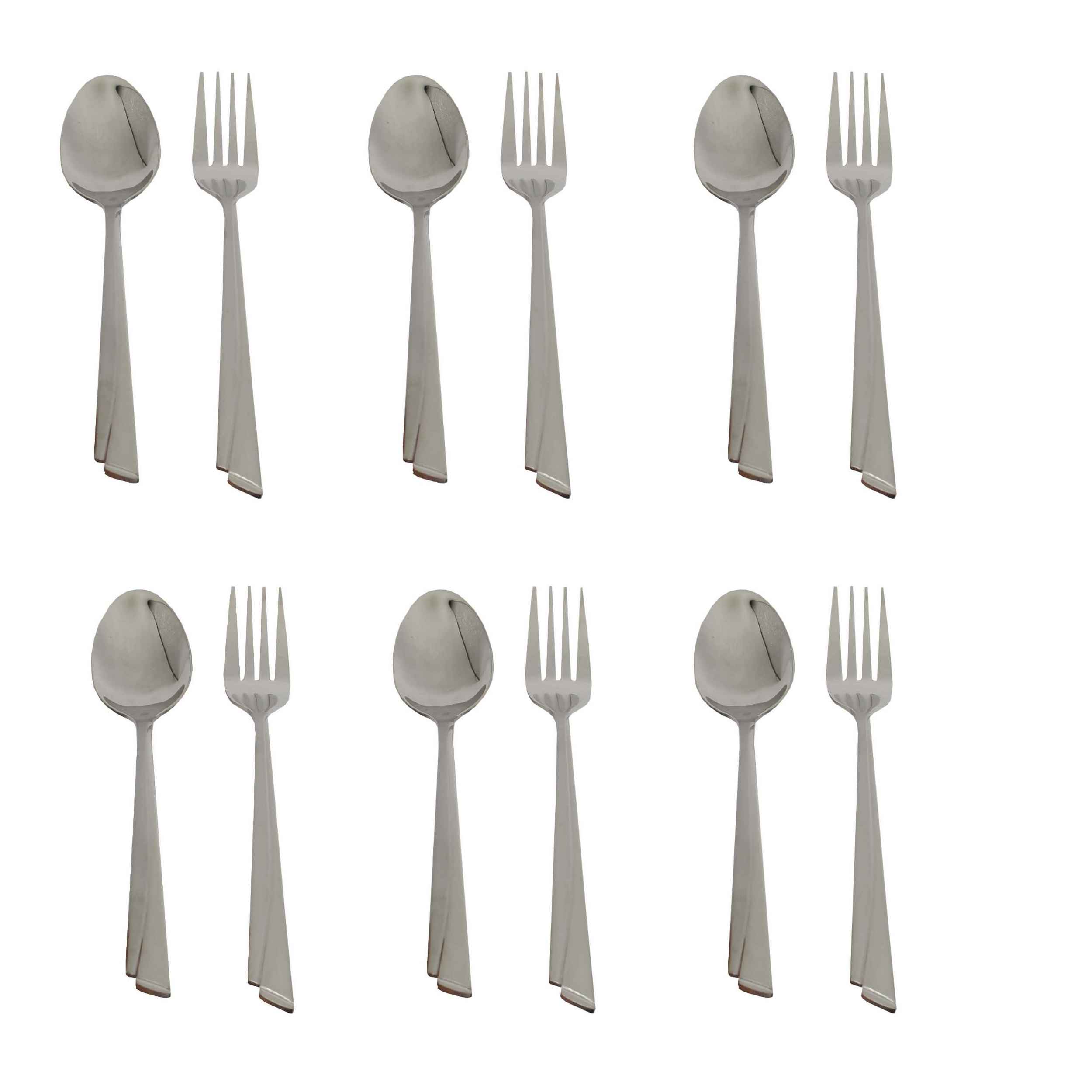 Ensemble de Couverts Cuillères et Fourchettes Lavables au Lave-Vaisselle 12 Pièces Modèle Sana