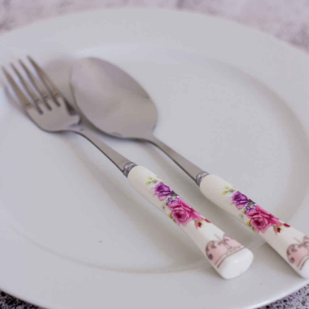 Ensemble de Couverts Cuillères et Fourchettes avec Manche en Céramique Modèle Bahar