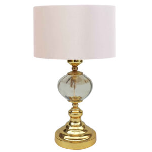 Lampe de table avec abat-jour tambour en tissu – modèle Daian