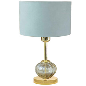 Lampe de table avec abat-jour tambour en tissu – modèle Shayan