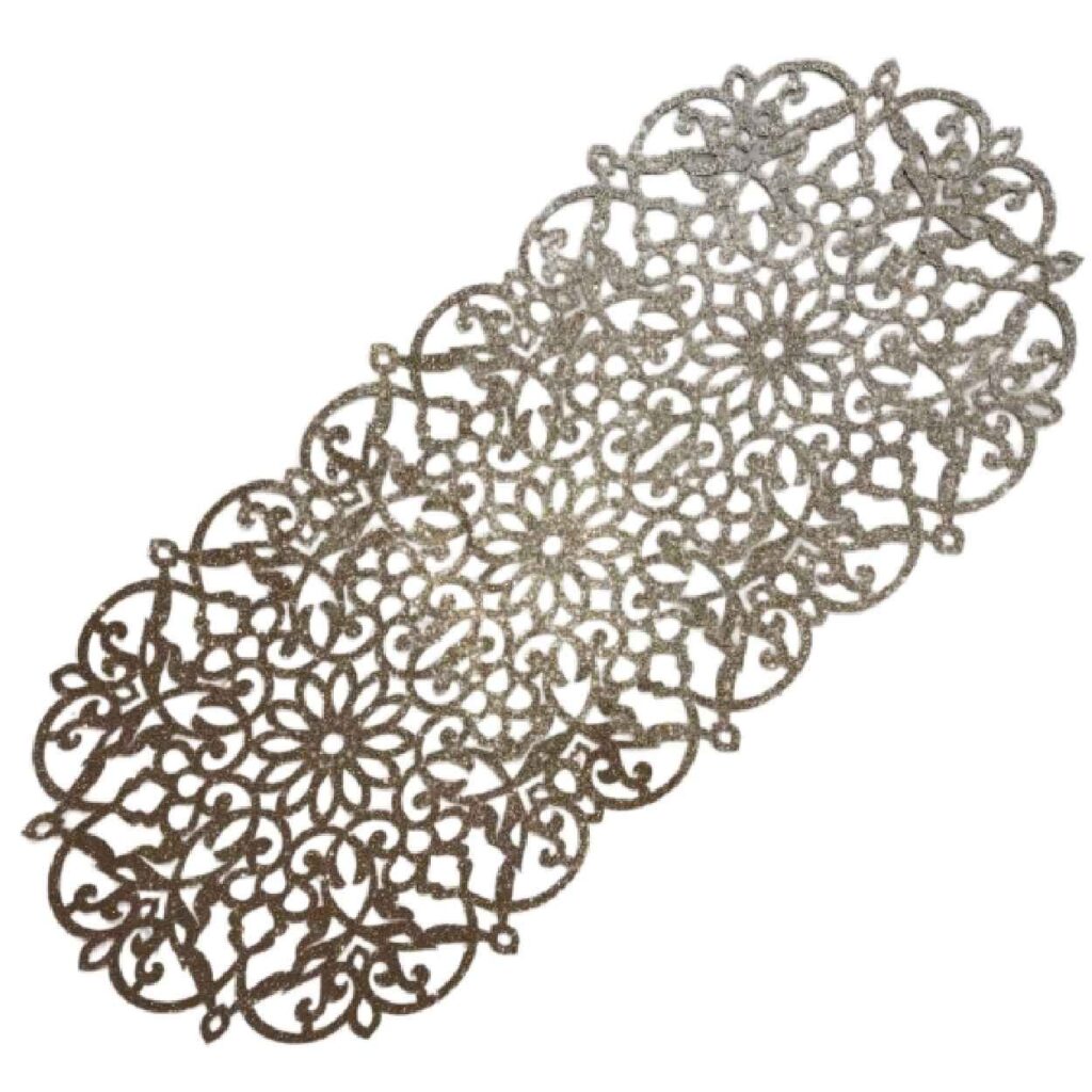 Couverture de Table en Simili Cuir avec Forme Circulaire Élégante Pailletée