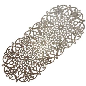 Couverture de Table en Simili Cuir avec Forme Circulaire Élégante Pailletée