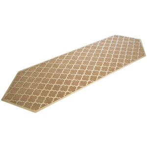 Couverture de Table en Cuir & Velours Élégance Marron en Forme de Diamant