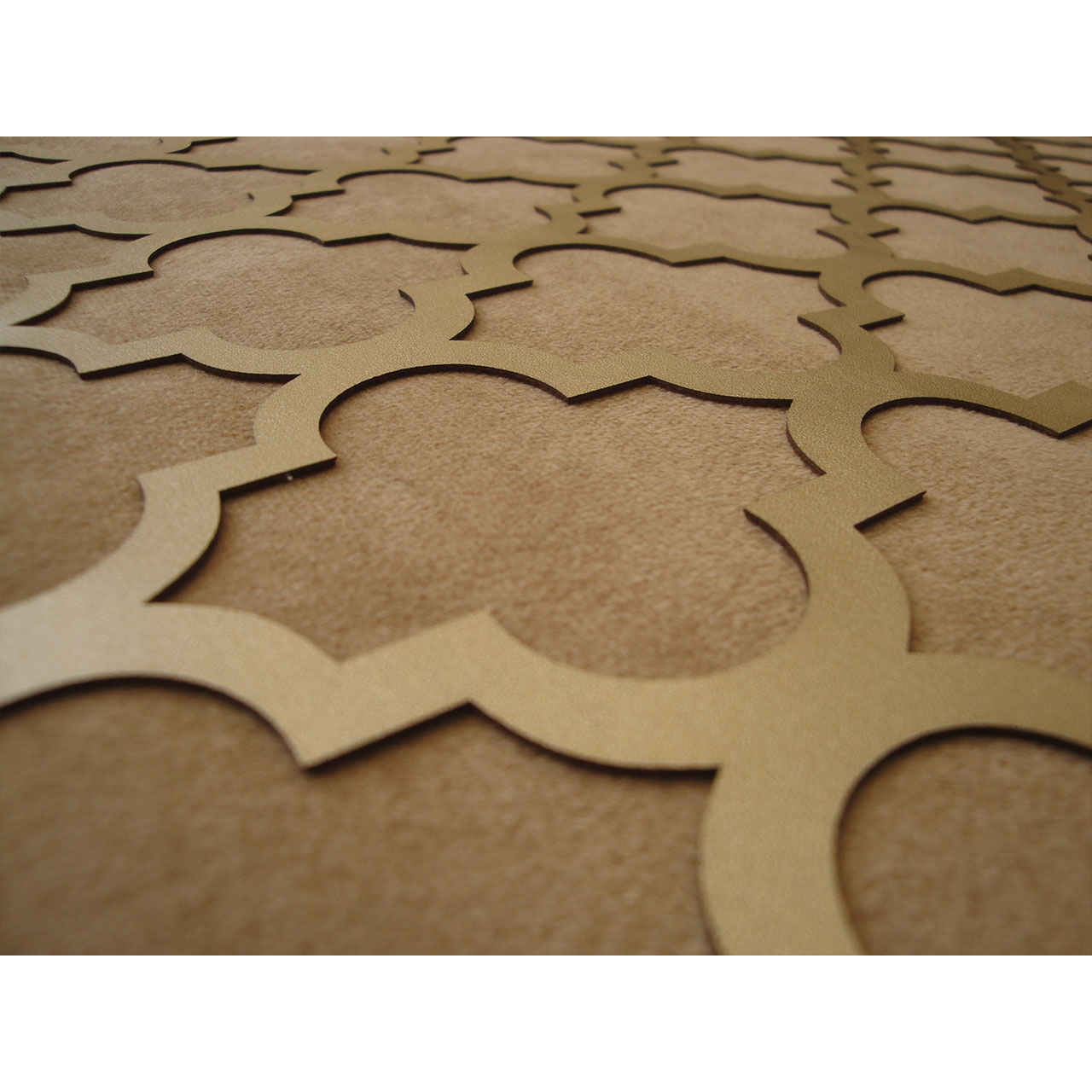 Couverture de Table en Cuir & Velours Élégance Marron en Forme de Diamant