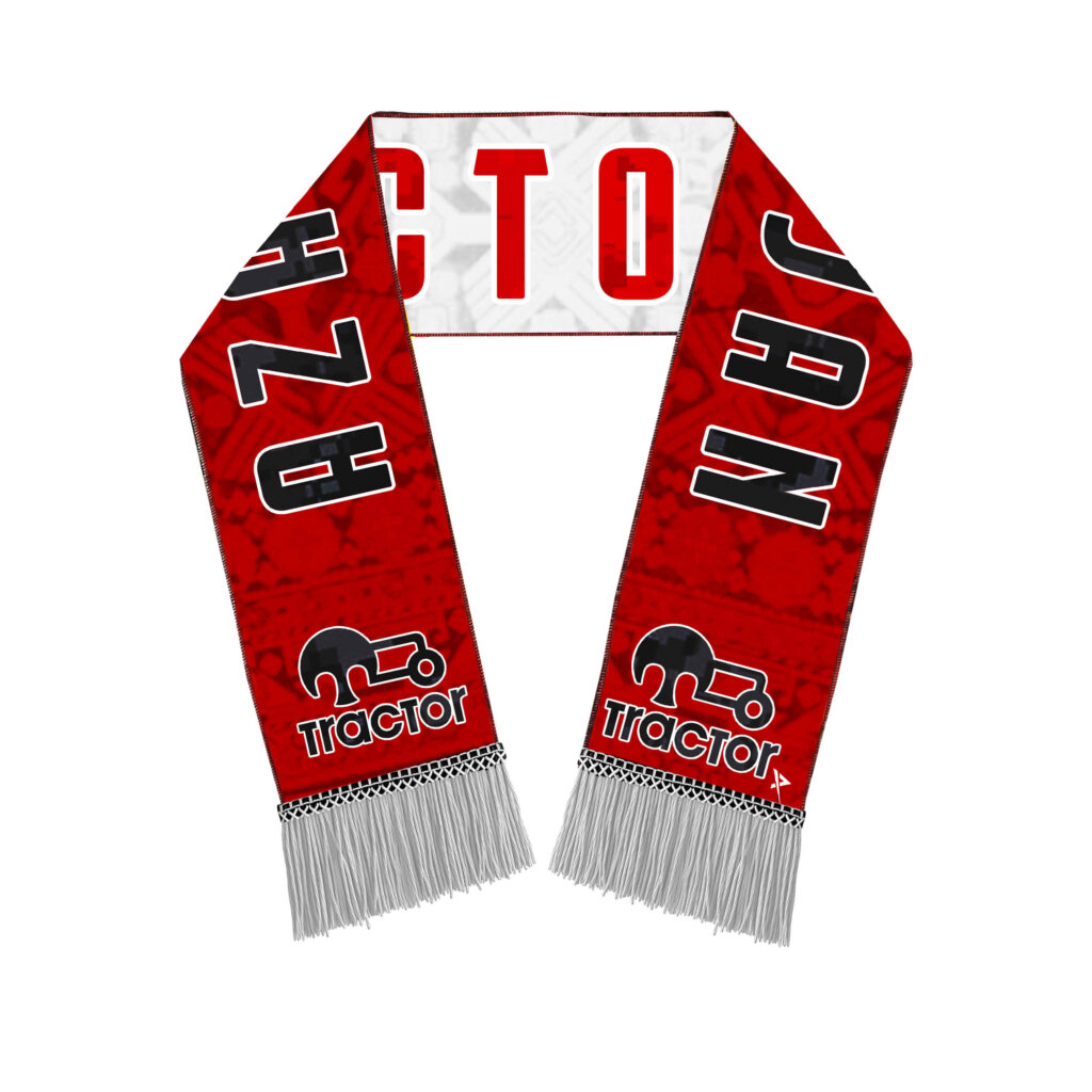 Foulard fan du club de football Tractor – Rouge et blanc