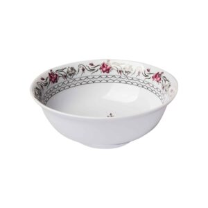 Ensemble de Bols de Vaisselle en Mélamine Blanc, Lavable au Lave-vaisselle – Modèle Hani (Ensemble de 6)