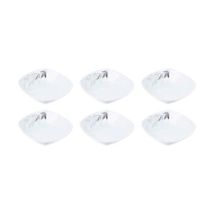 Ensemble de Bols de Vaisselle en Mélamine Blanc, Lavable au Lave-vaisselle – Modèle Kasra (Ensemble de 6)
