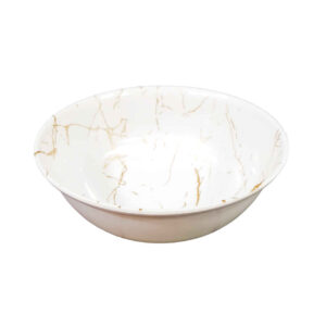 Ensemble de Bols de Vaisselle en Mélamine Blanc, Lavable au Lave-vaisselle – Modèle Hani (Ensemble de 6)