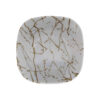 Ensemble de Bols de Vaisselle en Mélamine Blanc, Forme Carrée - Design Marbré (Ensemble de 6)
