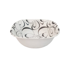 Ensemble de Bols de Vaisselle en Mélamine Blanc, Forme Carrée – Modèle Ghasedak (Ensemble de 6)