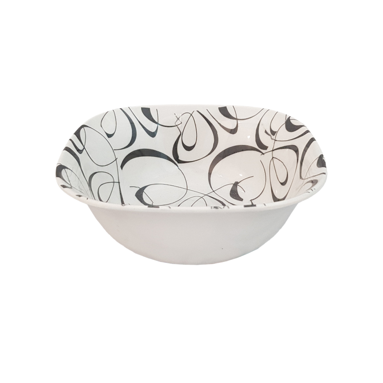 Ensemble de Bols de Vaisselle en Mélamine Blanc, Forme Carrée - Modèle Ghasedak (Ensemble de 6)