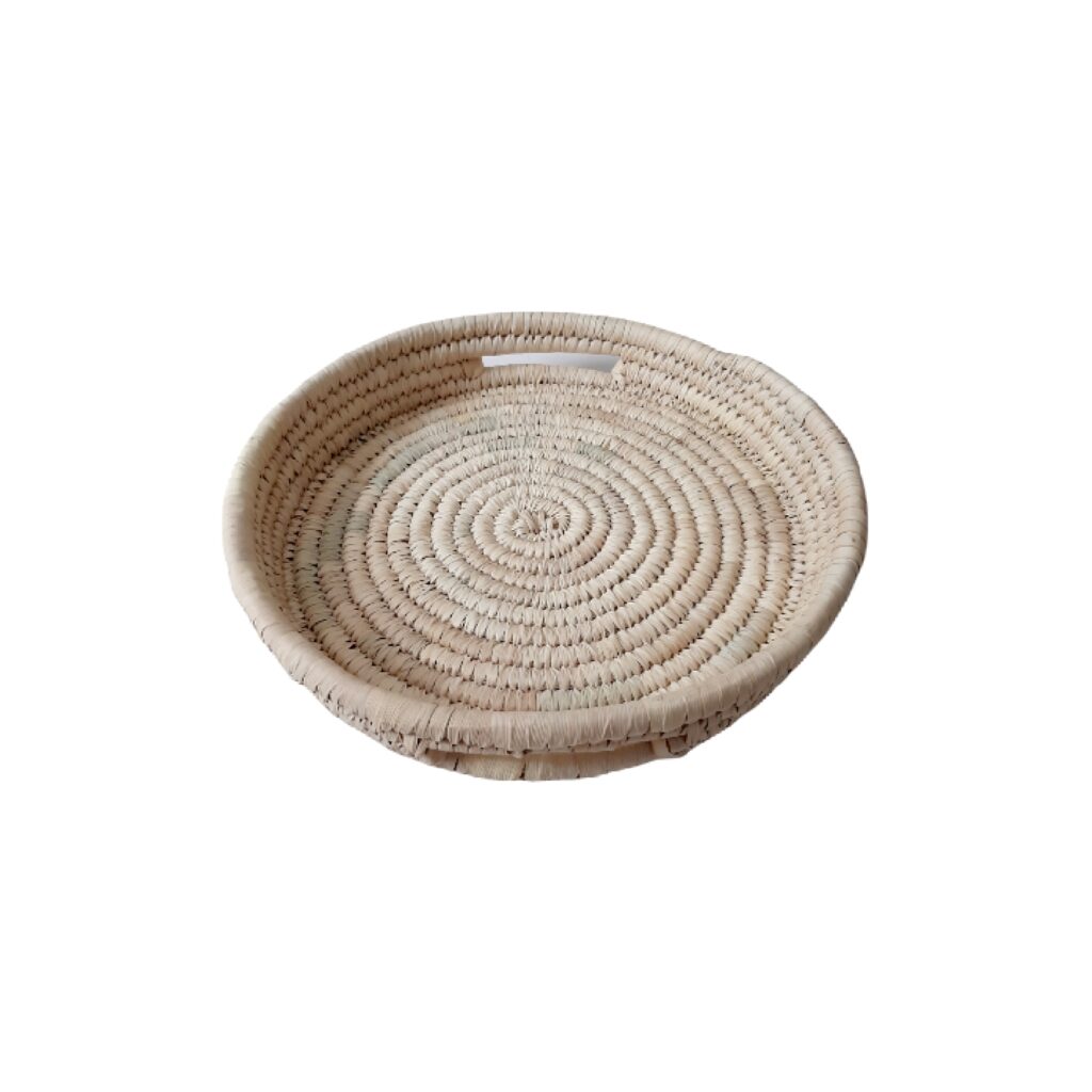Panier en feuille de palmier tissé à la main persan forme ronde