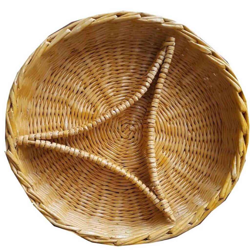 Panier en Osier Tressé avec Couvercle & Couverture – Idéal pour un Pique-Nique ou une Sortie