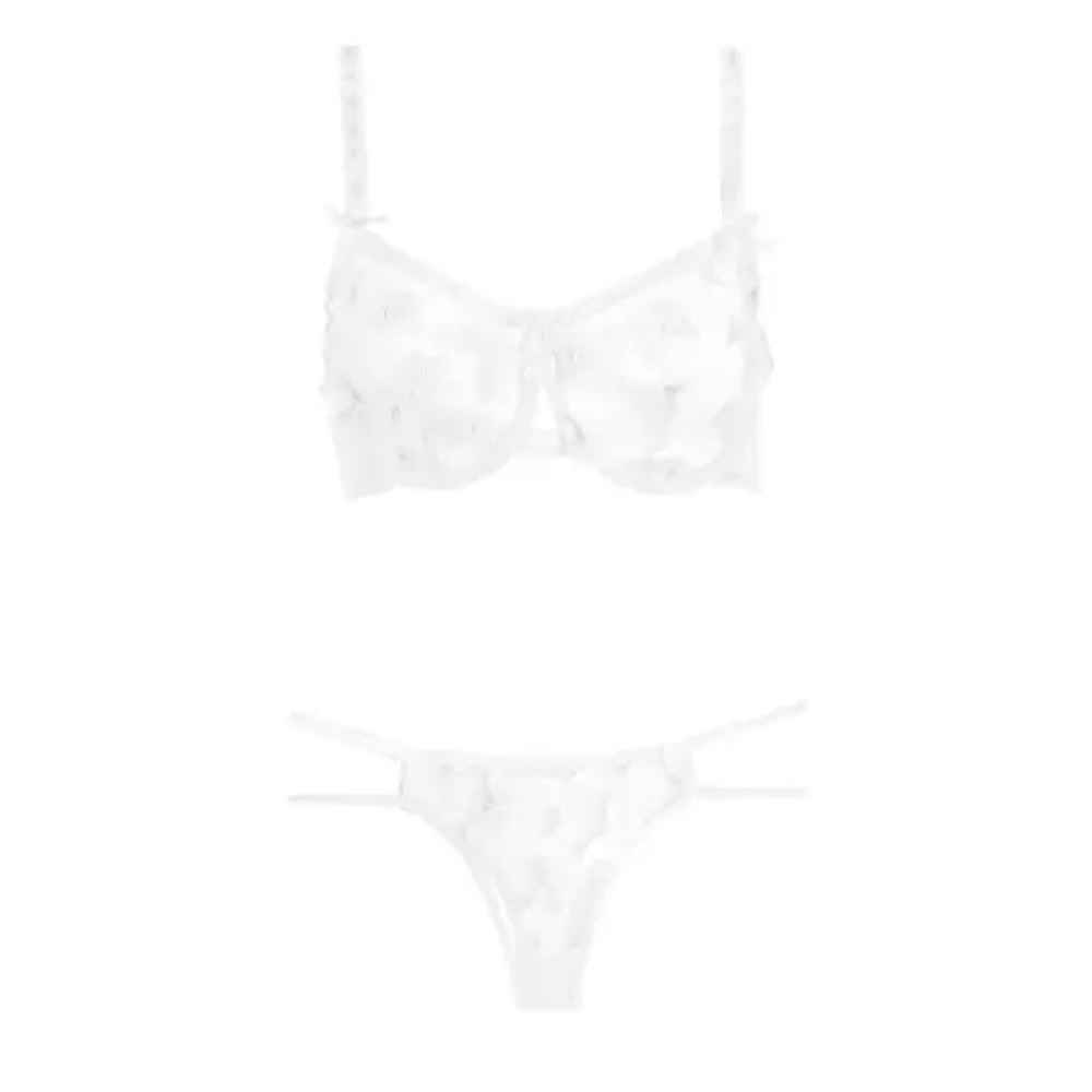 Ensemble de lingerie soutien-gorge & string pour femmes conçu avec des papillons chic