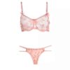 Ensemble de lingerie soutien-gorge & string pour femmes conçu avec des papillons chic