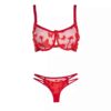 Ensemble de lingerie soutien-gorge & string pour femmes conçu avec des papillons chic