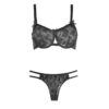 Ensemble de lingerie soutien-gorge & string pour femmes conçu avec des papillons chic