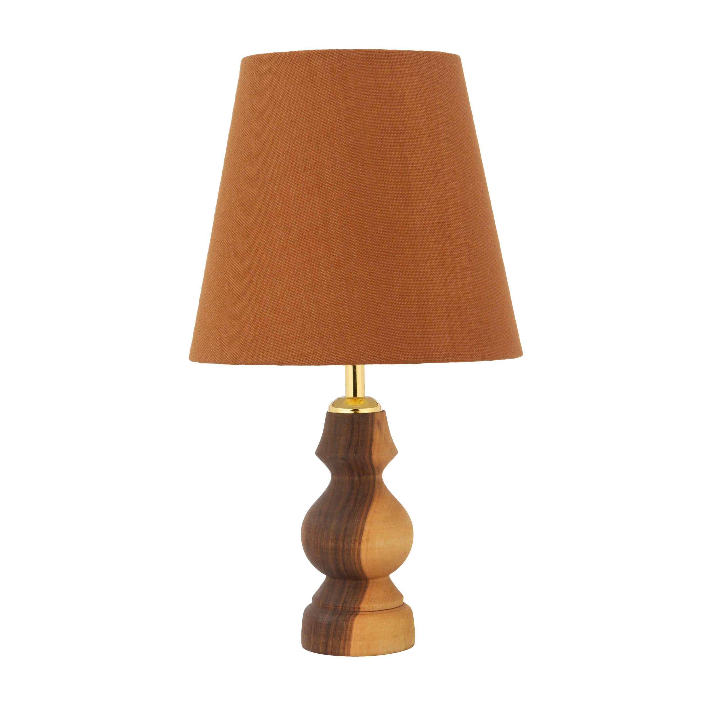 Lampe de table en bois avec abat-jour conique – modèle fait main Rana