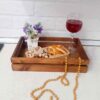 Plateau rustique en bois avec bordure – Modèle Soha