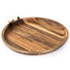 Plateau en bois avec bordure dorée et motif d’oiseau – Décoratif et pratique