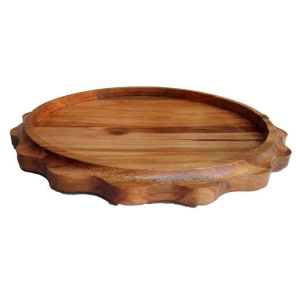 Plateau de service en bois avec bordure – Parfait pour le thé ou les en-cas
