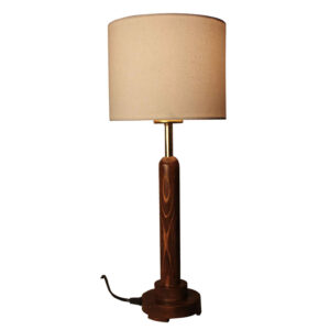 Lampe de table en bois avec abat-jour en coton – modèle Alvand