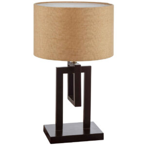 Lampe de table en bois avec abat-jour en tissu – modèle Nour