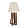 Lampe de table en bois avec abat-jour en macramé