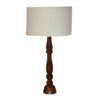 Lampe de table traditionnelle en bois avec abat-jour blanc