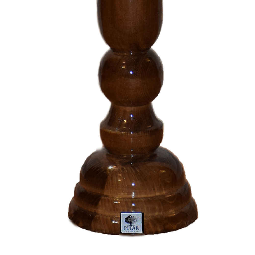 Lampe de table traditionnelle en bois avec abat-jour blanc