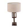 Lampe de table en bois avec abat-jour en tissu