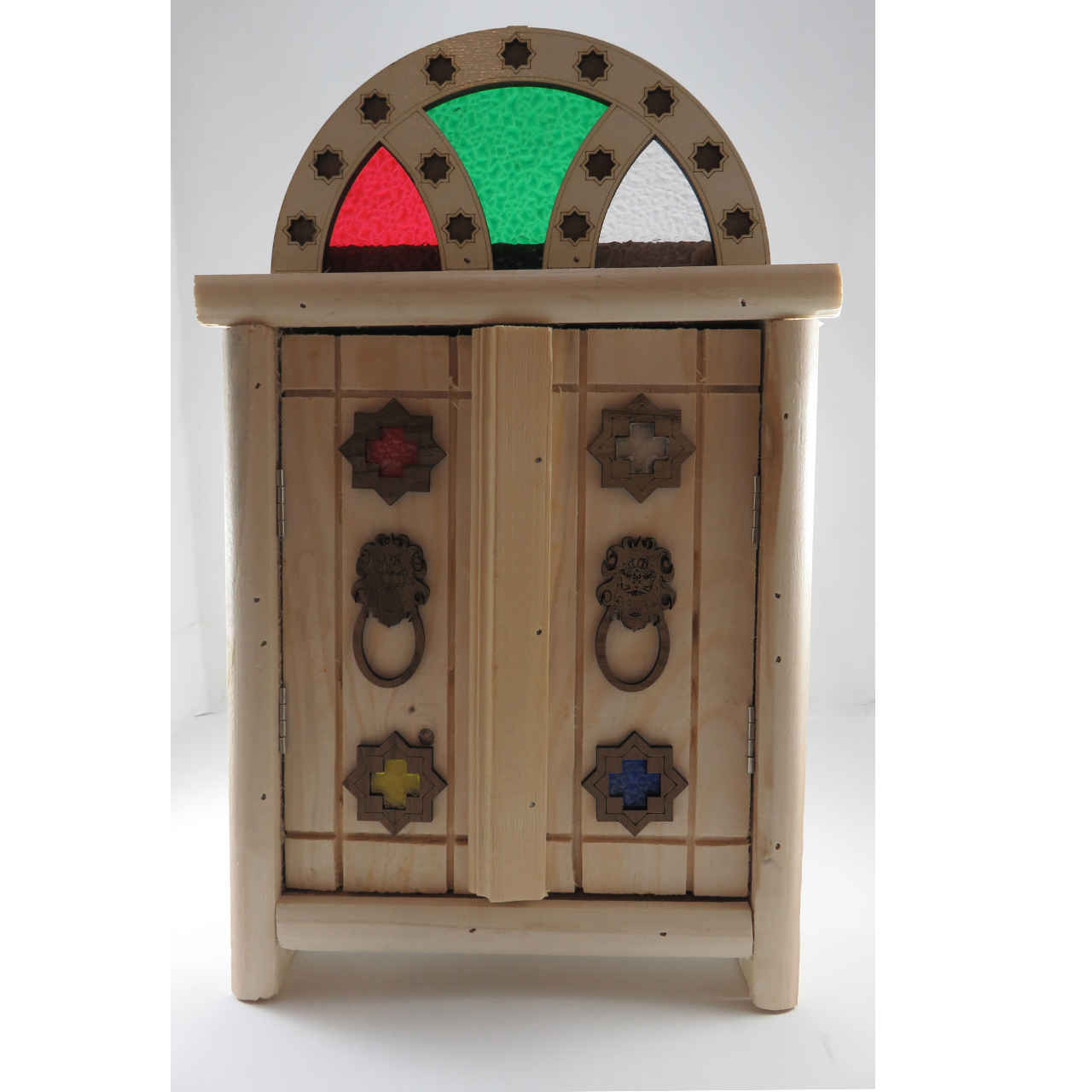 Porte-clés mural en bois persan fait main avec design porte traditionnel