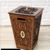 Ensemble corbeille et boîte à mouchoirs en bois – Design traditionnel