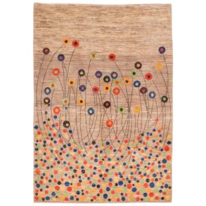 Tapis Gabbeh en laine persane artisanal tissé à la main en Fars floral