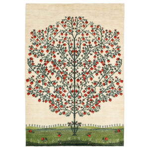 Tapis Gabbeh en laine persane tissé à la main à Shiraz Arbre