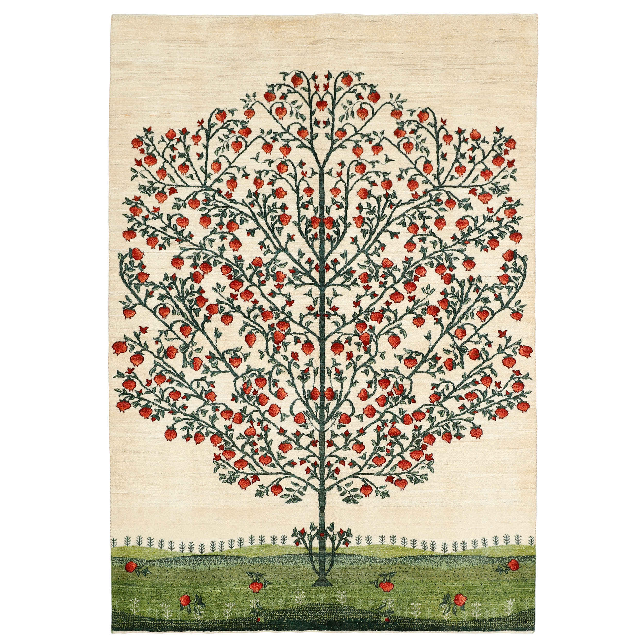 Tapis Gabbeh en laine persane tissé à la main à Shiraz Arbre