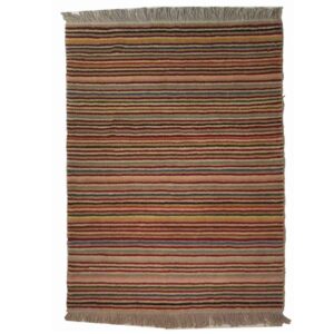 Tapis Gabbeh en laine persane authentique tissé à la main Rayé Rouge