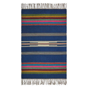 Tapis Kilim en laine persane authentique tissé à la main en Lorestan Bleu
