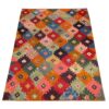 Tapis Kilim en laine persane authentique tissé à la main à Bijar Géométrique