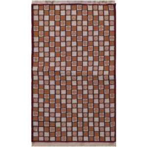 Tapis Kilim en laine persane authentique tissé à la main à Sirjan Géométriqueandwoven in Sirjan Geometric