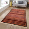 Tapis Kilim en laine persane authentique tissé à la main traditionnellement Rayé