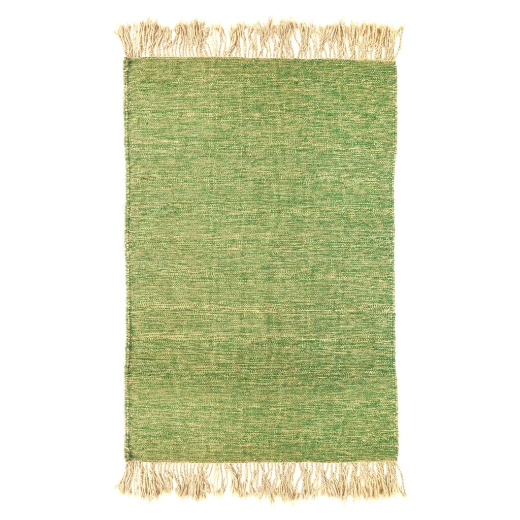 Tapis Kilim en laine persane authentique tissé à la main en Khorasan Vert Clair