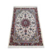 Tapis persan authentique en soie noué à la main à Kashan Toranj crème