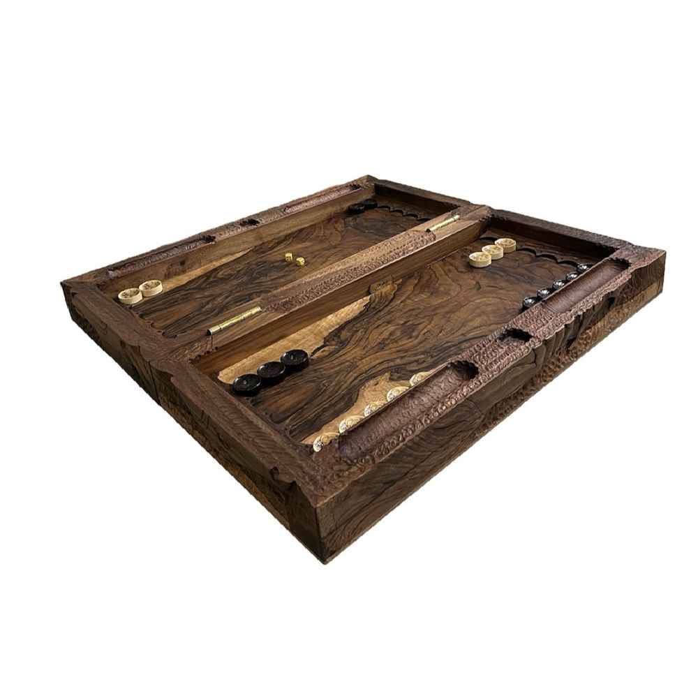 Plateau de Backgammon Fait Main avec Design Thème Apocalypse