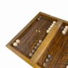 Plateau de Backgammon Fait Main avec Motif Floral Complexe en Noyer