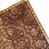 Plateau de Backgammon Fait Main avec Motif Floral Complexe en Noyer