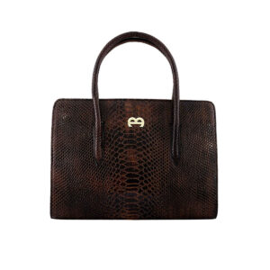 Sac à main Bauletto en cuir avec motif peau de serpent et grande capacité