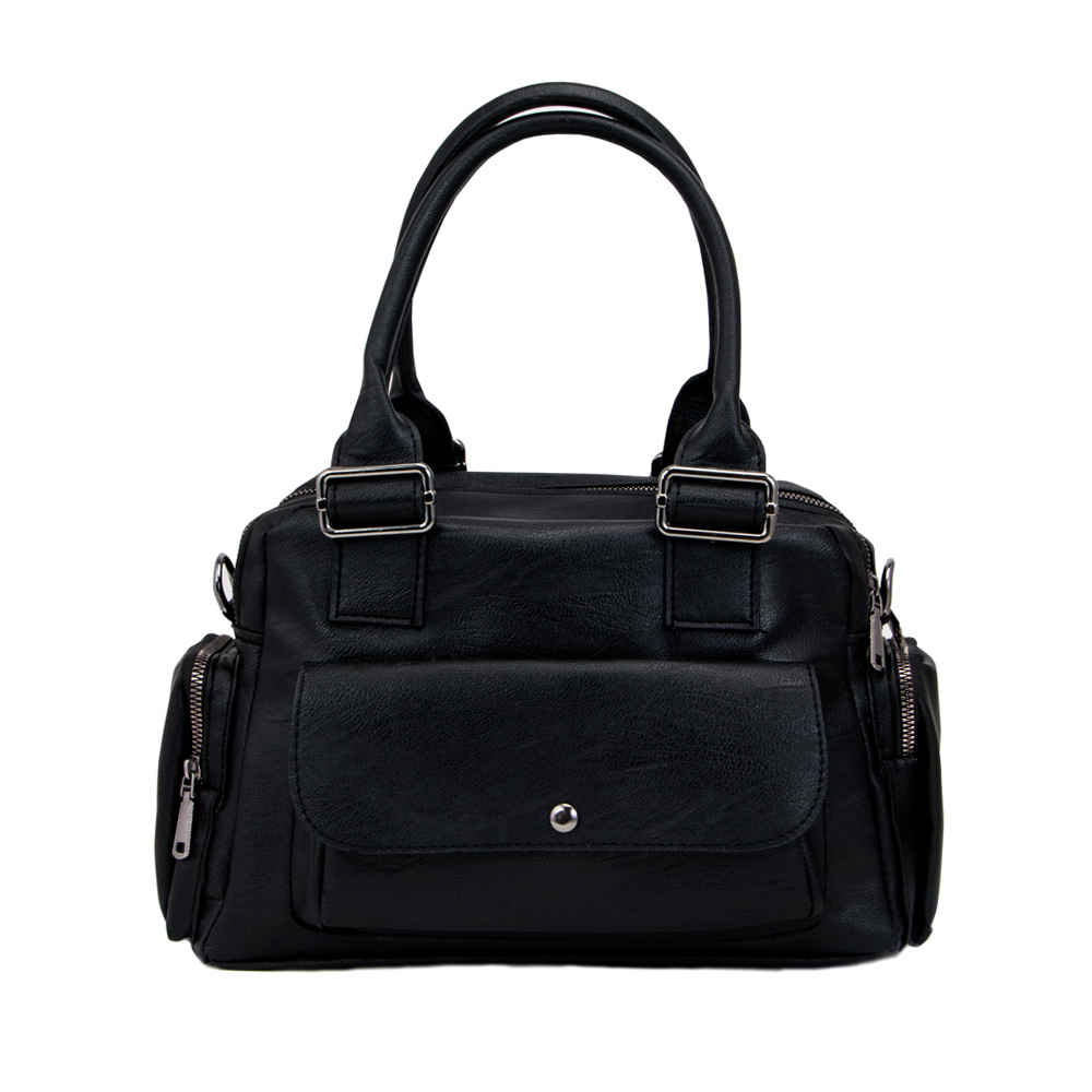 Sac à main Bauletto en simili cuir avec poignée supérieure et longue sangle