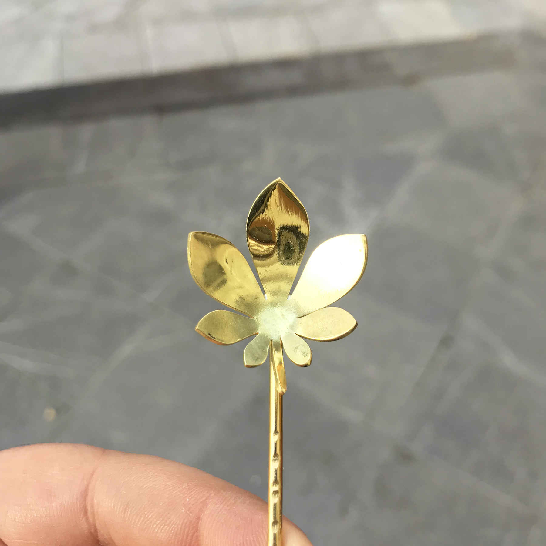 Cuillère à Bar en Laiton avec Design Artisanat de Feuilles – Set de 3 Pièces