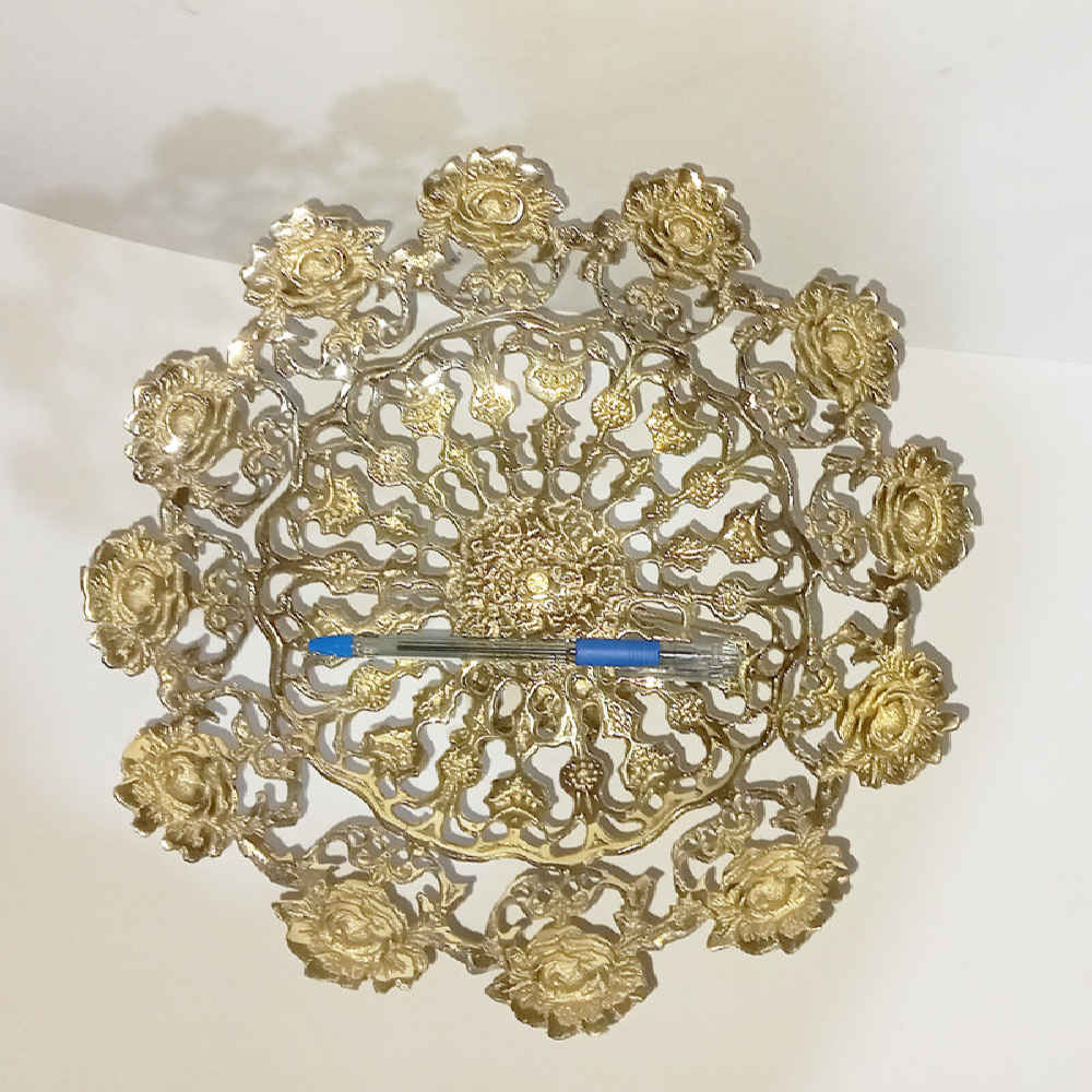 Présentoir de Service en Laiton Motif Ange Traditionnel pour Douceurs